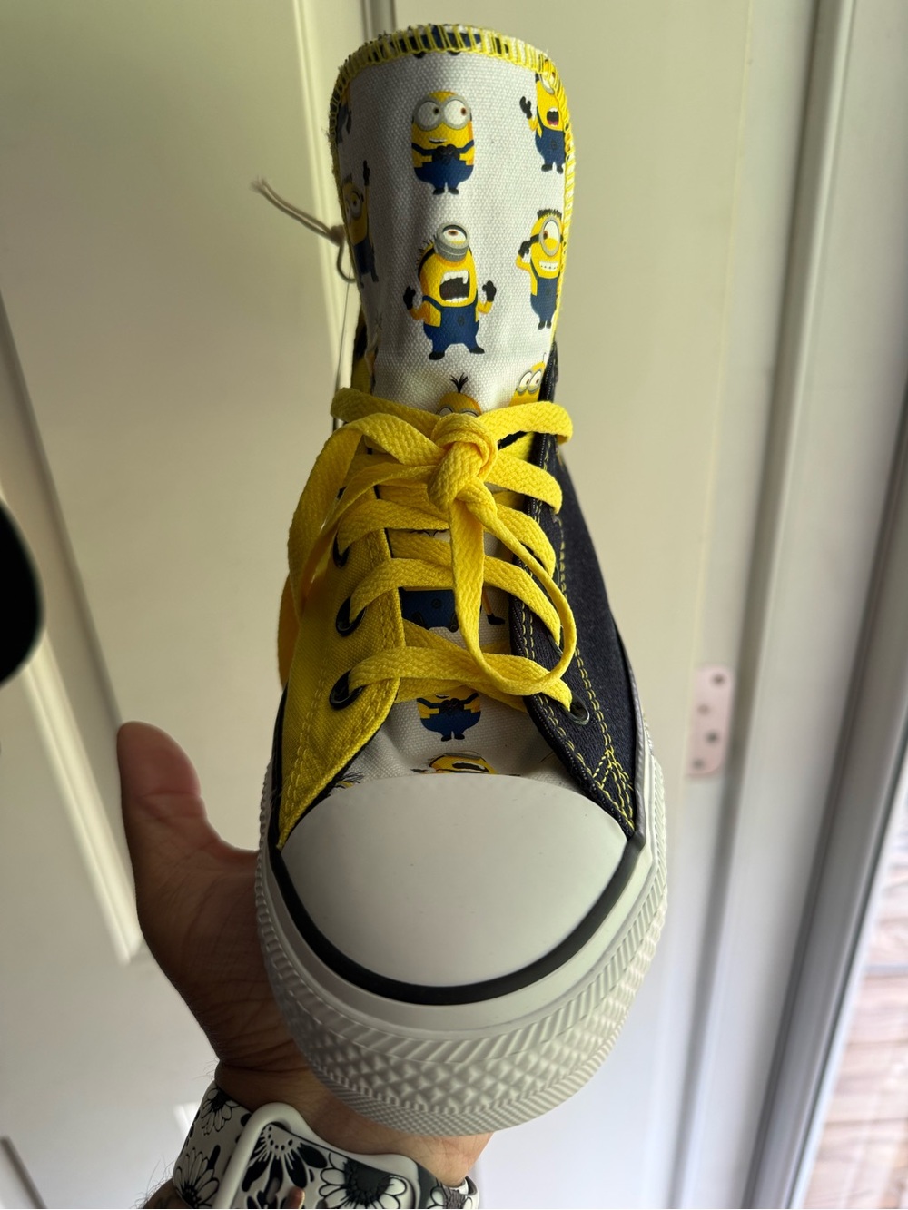 Minions Adult Yellow & Denim High-Top Sneaker